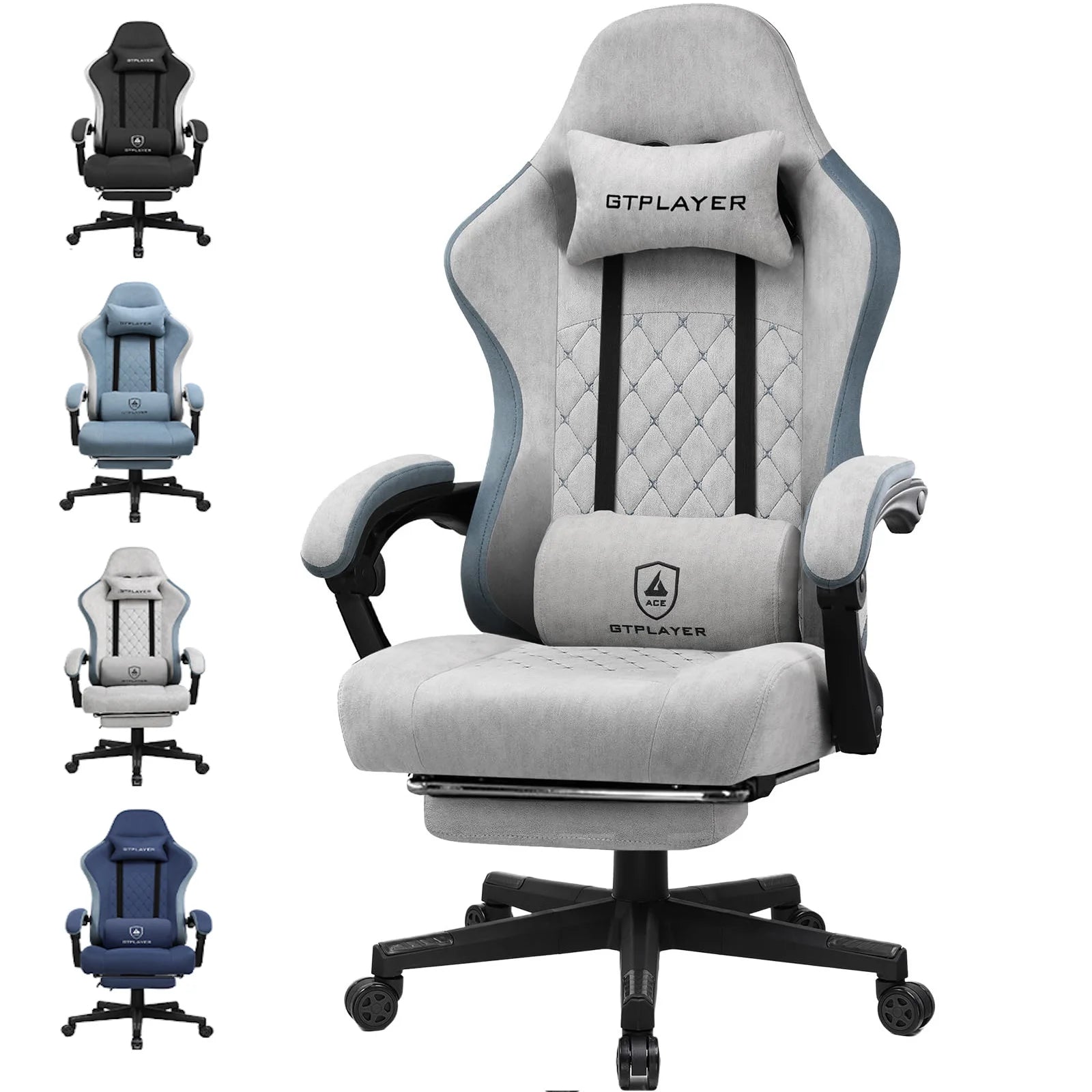 GTPLAYER Ergonomic Gaming Chair โ Pocket Spring Cushion, Linkage Armrests & Footrest for Office or Gaming