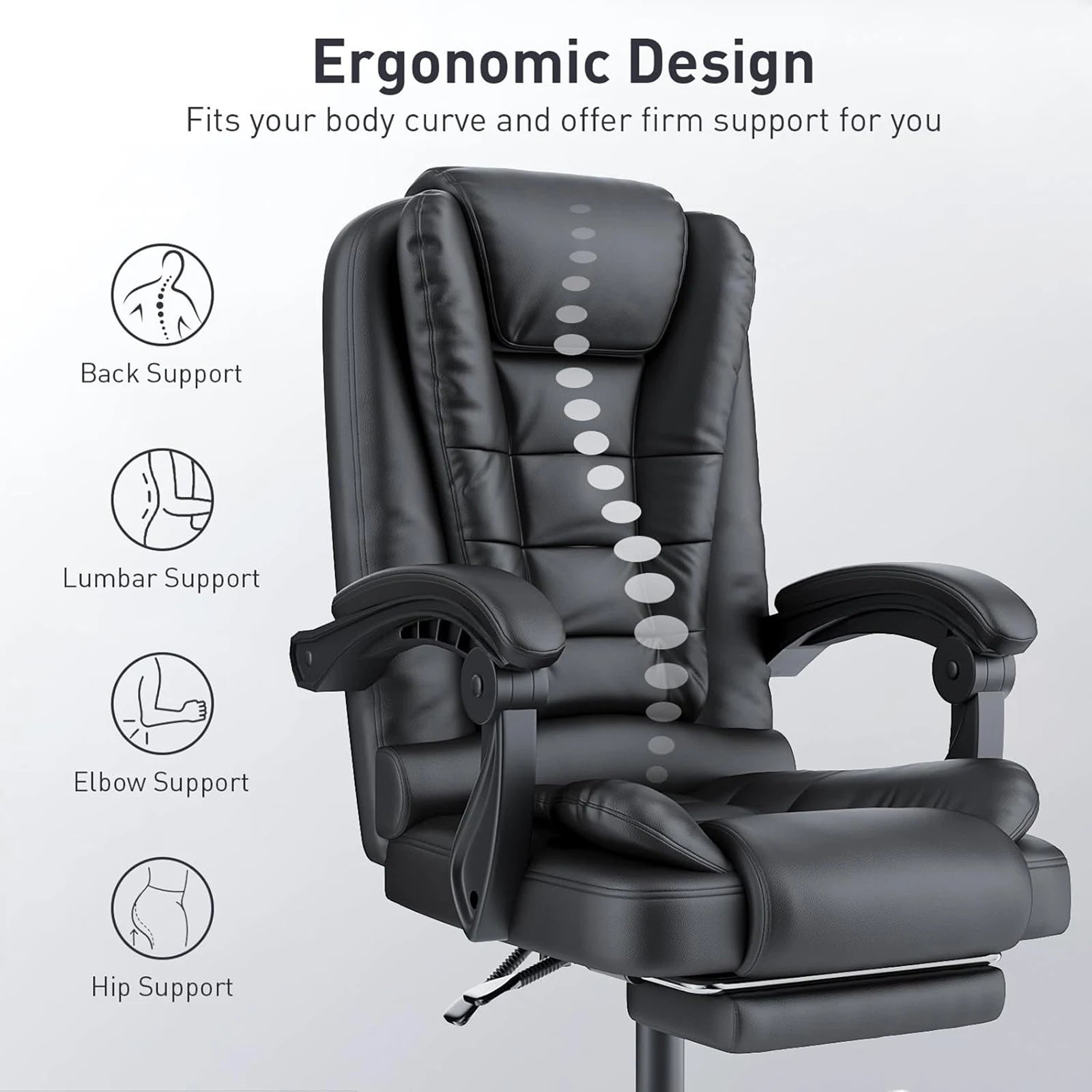 Executive Office Chair β Ergonomic High-Back Recliner with Footrest for Home & Office
