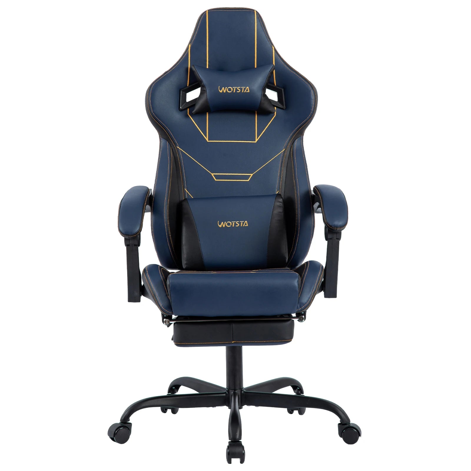 Ergonomic Gaming Chair – Rosahqnda Fabric Seat with Footrest, Adjustable Backrest & Lumbar Support