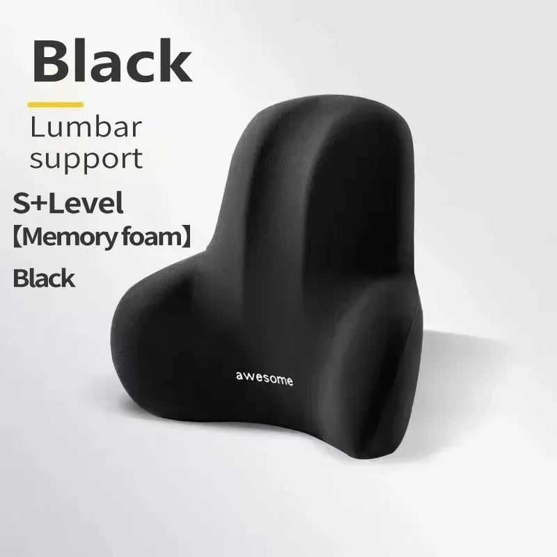 Memory Foam Lumbar Back Cushion – Ergonomic Support Pillow for Car, Office & Gaming Chairs