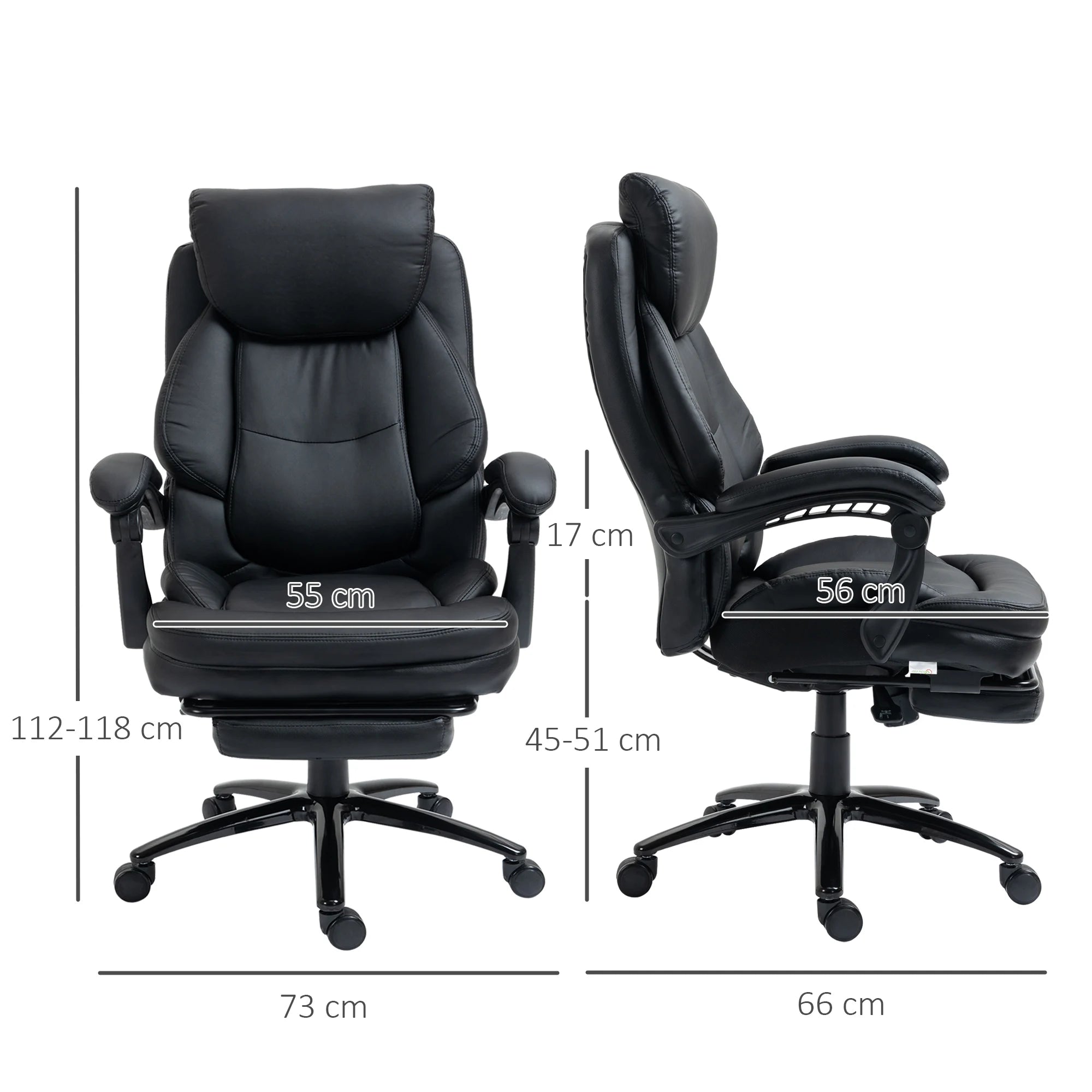 Vinsetto Ergonomic Office Chair β Adjustable Height, Reclining Backrest & Footrest