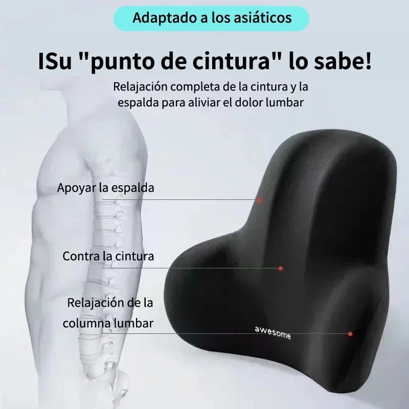 Memory Foam Lumbar Back Cushion – Ergonomic Support Pillow for Car, Office & Gaming Chairs