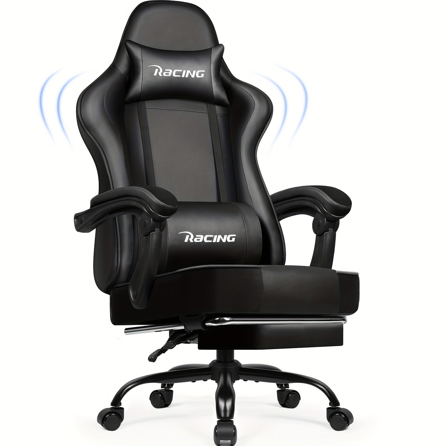Ergonomic Gaming Chair with Footrest โ Gronfont Recliner with Lumbar & Headrest Support, Swivel Base, and Height Adjustment