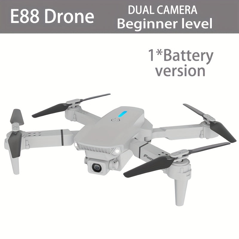 E88 Dual Camera Drone, Optical Flow Hovering, 480P Photography, Foldable, Compact and Portable, Ideal Gift for Beginners, Perfect Birthday or Christmas Present
