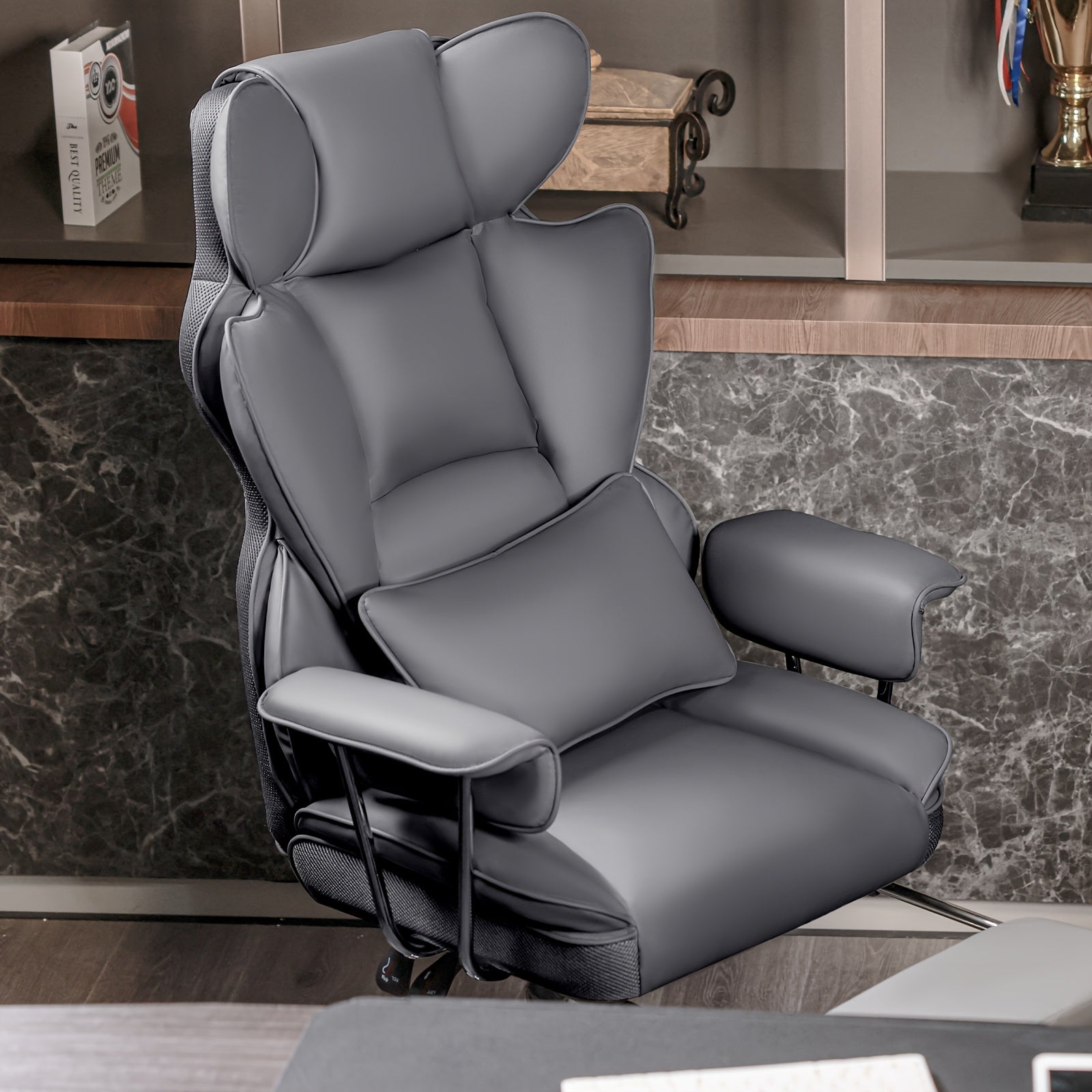 Big & Tall Executive Office Chair – Ergonomic Reclining Chair with Footrest, Lumbar Support & 360° Swivel Base