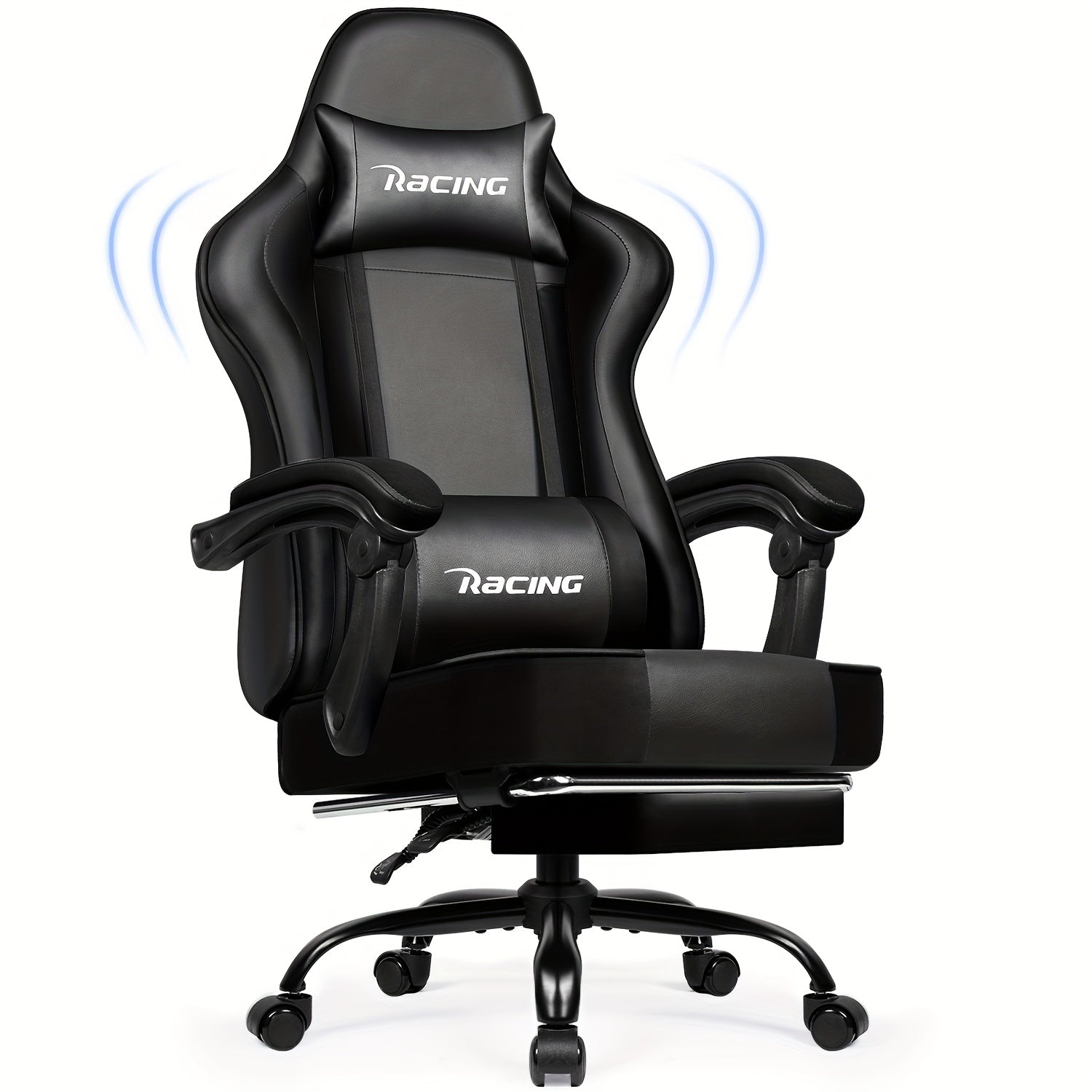 Ergonomic Gaming Chair with Footrest โ Gronfont Recliner with Lumbar & Headrest Support, Swivel Base, and Height Adjustment