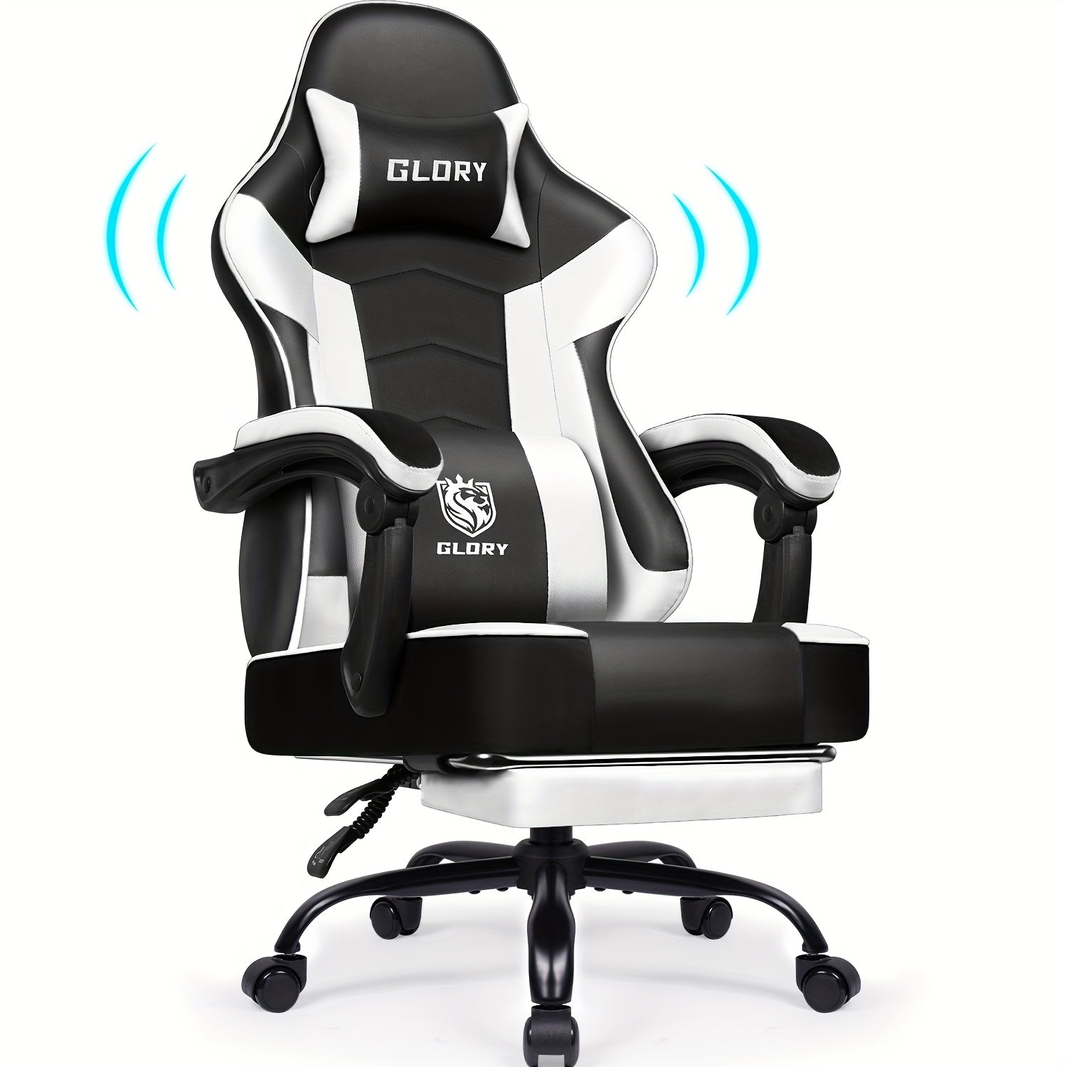 Ergonomic Gaming Chair with Footrest – Gronfont Recliner with Lumbar &amp; Headrest Support, Swivel Base, and Height Adjustment