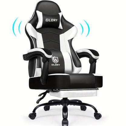 Ergonomic Gaming Chair with Footrest – Gronfont Recliner with Lumbar &amp; Headrest Support, Swivel Base, and Height Adjustment
