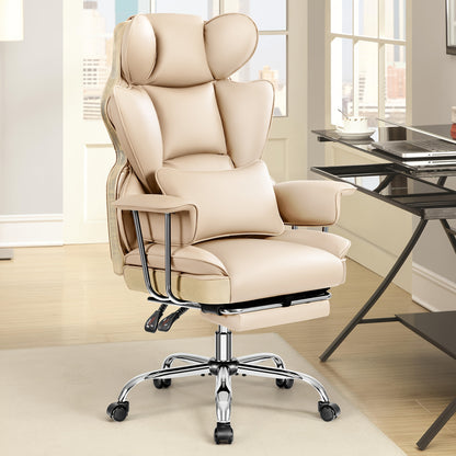 Big &amp; Tall Executive Office Chair – Ergonomic Reclining Chair with Footrest, Lumbar Support &amp; 360° Swivel Base