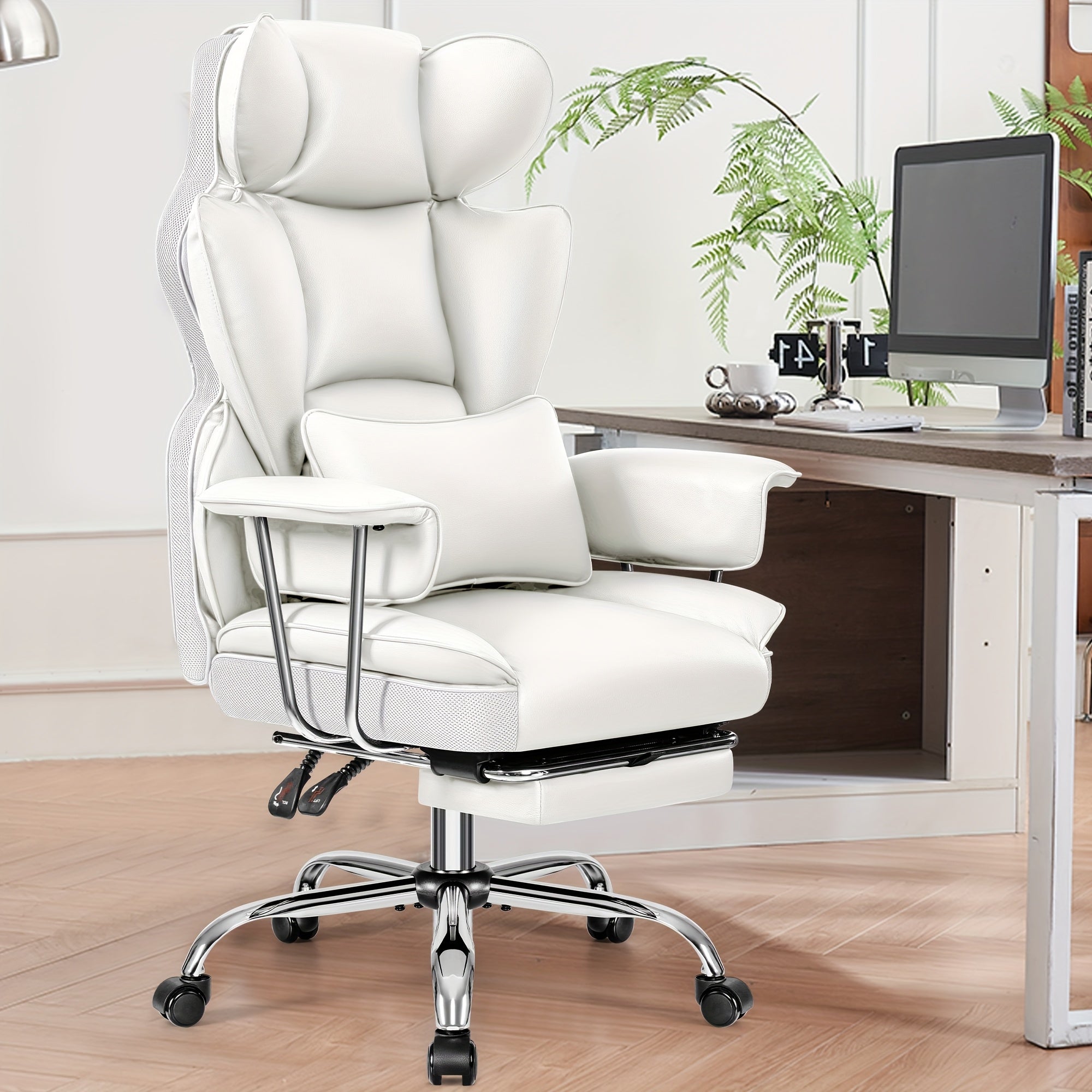 Big &amp; Tall Executive Office Chair – Ergonomic Reclining Chair with Footrest, Lumbar Support &amp; 360° Swivel Base