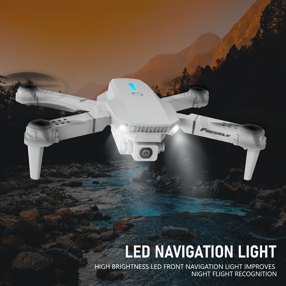 E88 Dual Camera Drone, Optical Flow Hovering, 480P Photography, Foldable, Compact and Portable, Ideal Gift for Beginners, Perfect Birthday or Christmas Present