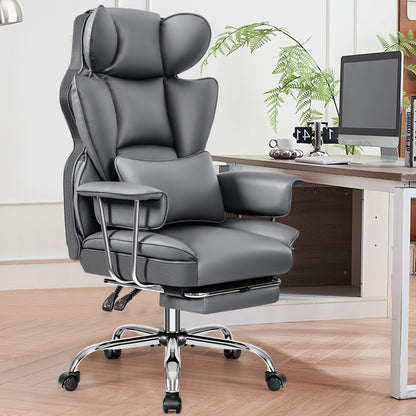 Big &amp; Tall Executive Office Chair – Ergonomic Reclining Chair with Footrest, Lumbar Support &amp; 360° Swivel Base