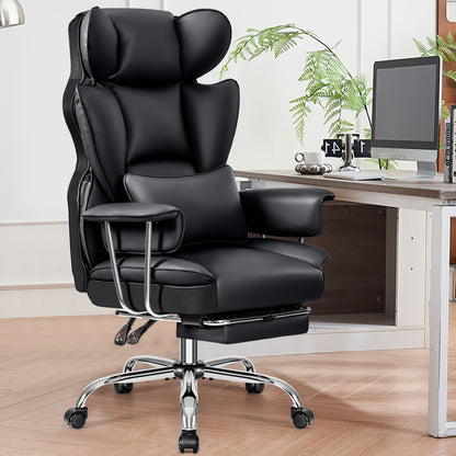 Big &amp; Tall Executive Office Chair – Ergonomic Reclining Chair with Footrest, Lumbar Support &amp; 360° Swivel Base