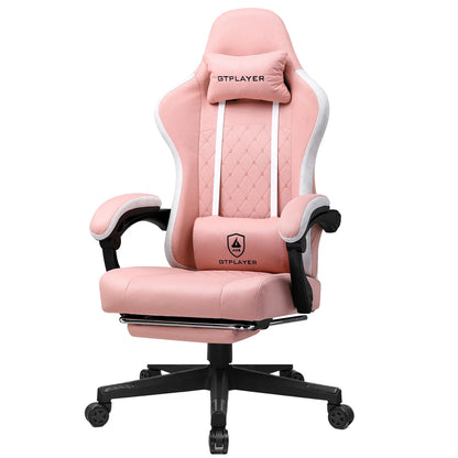 GTPLAYER Ergonomic Gaming Chair – Pocket Spring Cushion, Linkage Armrests &amp; Footrest for Office or Gaming