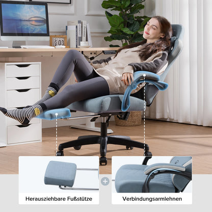 GTPLAYER Ergonomic Gaming Chair – Pocket Spring Cushion, Linkage Armrests &amp; Footrest for Office or Gaming