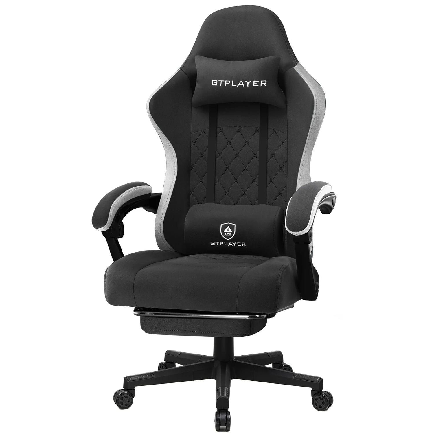 GTPLAYER Ergonomic Gaming Chair – Pocket Spring Cushion, Linkage Armrests &amp; Footrest for Office or Gaming