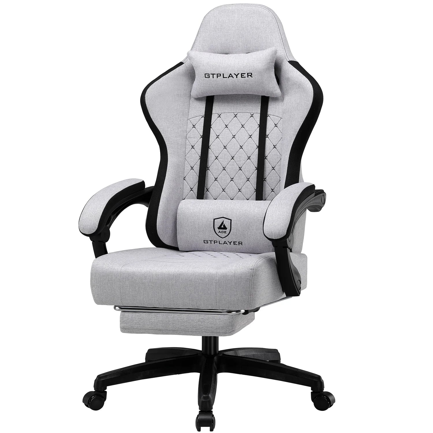 GTPLAYER Ergonomic Gaming Chair – Pocket Spring Cushion, Linkage Armrests &amp; Footrest for Office or Gaming