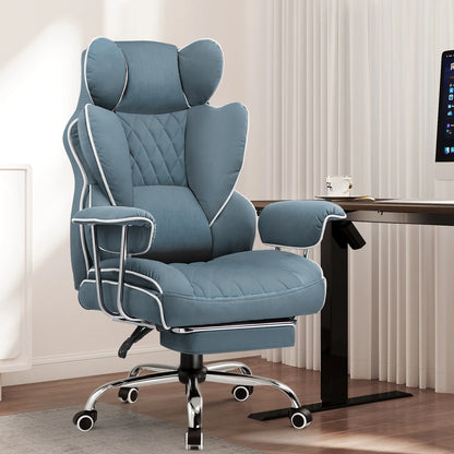 GTPLAYER Ergonomic Gaming Chair – Pocket Spring Lumbar Support, Wide Seat &amp; Adjustable Footrest