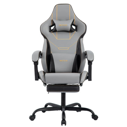 Ergonomic Gaming Chair – Rosahqnda Fabric Seat with Footrest, Adjustable Backrest &amp; Lumbar Support