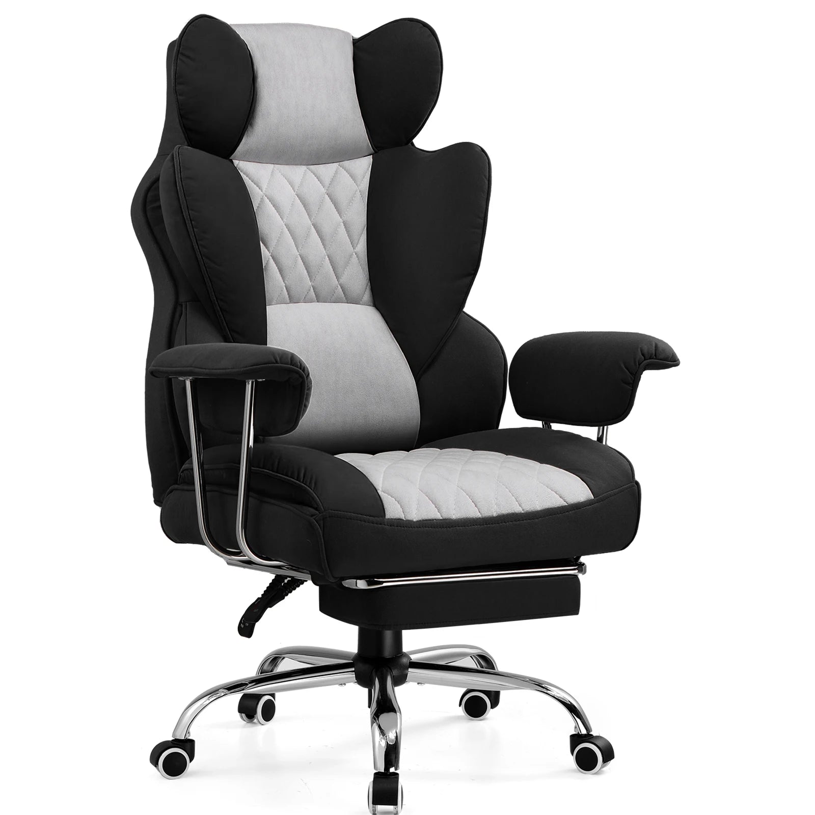 GTPLAYER Ergonomic Gaming Chair – Pocket Spring Lumbar Support, Wide Seat &amp; Adjustable Footrest