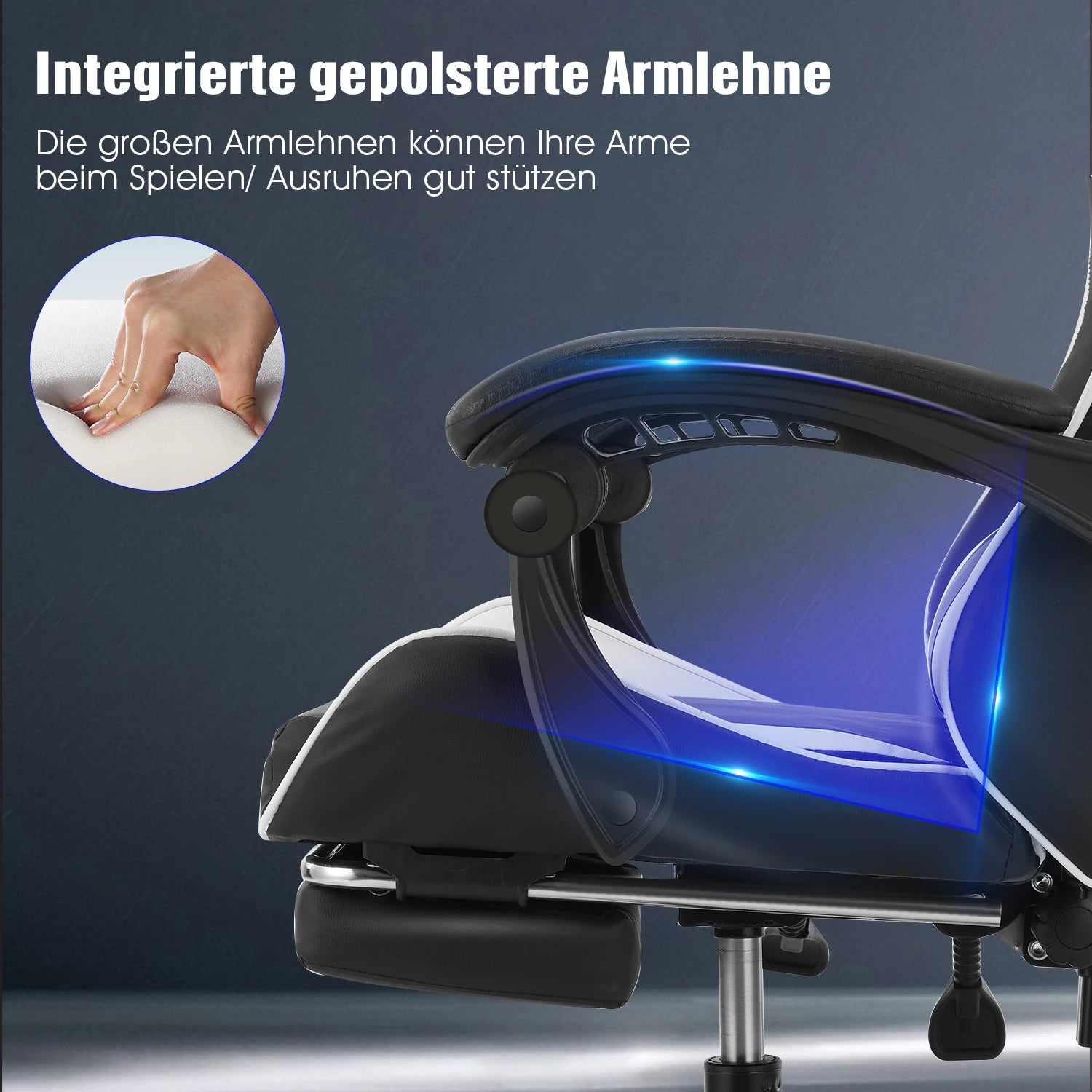 Click Mart UltraRelax™ Massage Gaming Chair – Reclining Office Chair with Lumbar Massage &amp; Footrest