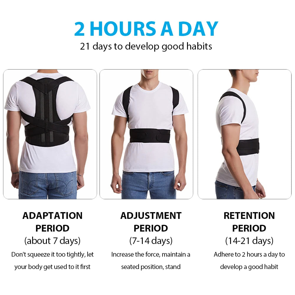 Back Brace Posture Corrector for Women &amp; Men, Adjustable Back Lumbar Support Belt Shoulder Posture Support for Improve Scoliosis