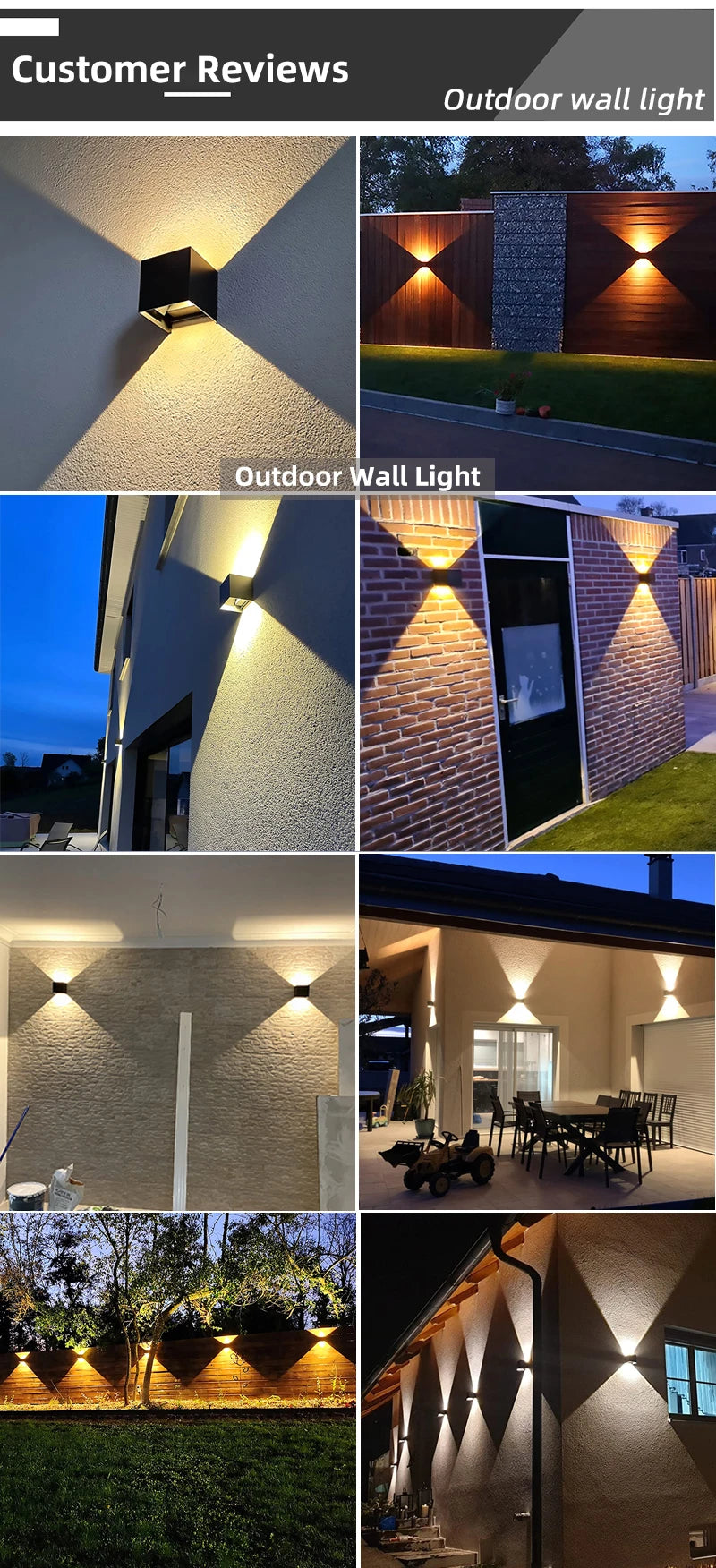 Black LED Wall Light For Indoor and Outdoor Use