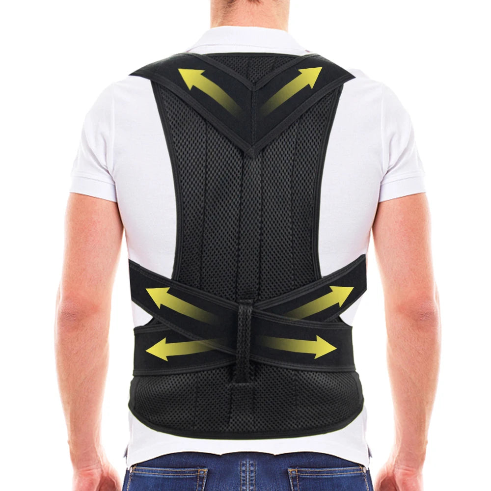 Back Brace Posture Corrector for Women &amp; Men, Adjustable Back Lumbar Support Belt Shoulder Posture Support for Improve Scoliosis