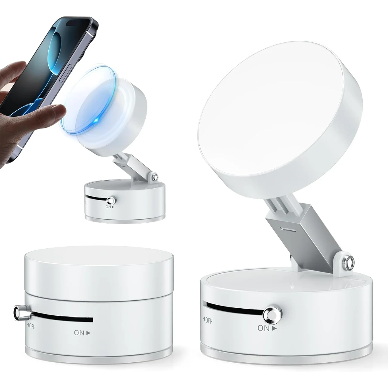 Vacuum Suction Magnetic Phone Holder, Upgrade Magnetic Suction Phone Mount Foldable &amp; Retractable Vacuum Magnetic Phone Stand