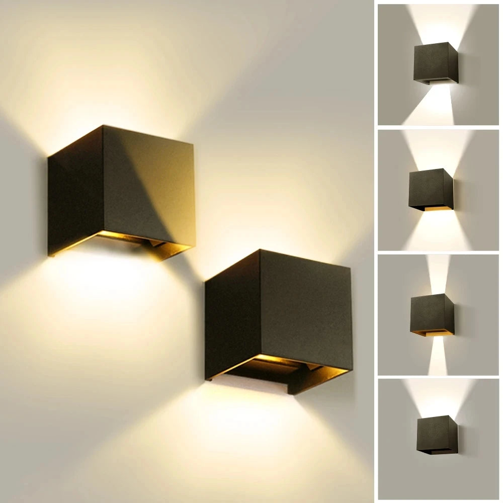 Black LED Wall Light For Indoor and Outdoor Use