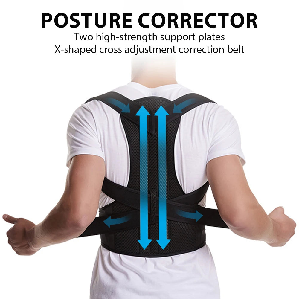Back Brace Posture Corrector for Women &amp; Men, Adjustable Back Lumbar Support Belt Shoulder Posture Support for Improve Scoliosis