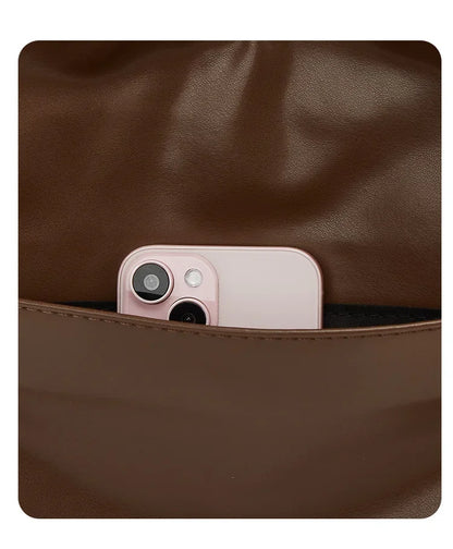 Große, koreanische Umhängetasche, ideal für Pendler, schlichte, modische Retro-Tasche mit weichem Polyesterfutter