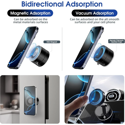Vacuum Suction Magnetic Phone Holder, Upgrade Magnetic Suction Phone Mount Foldable &amp; Retractable Vacuum Magnetic Phone Stand