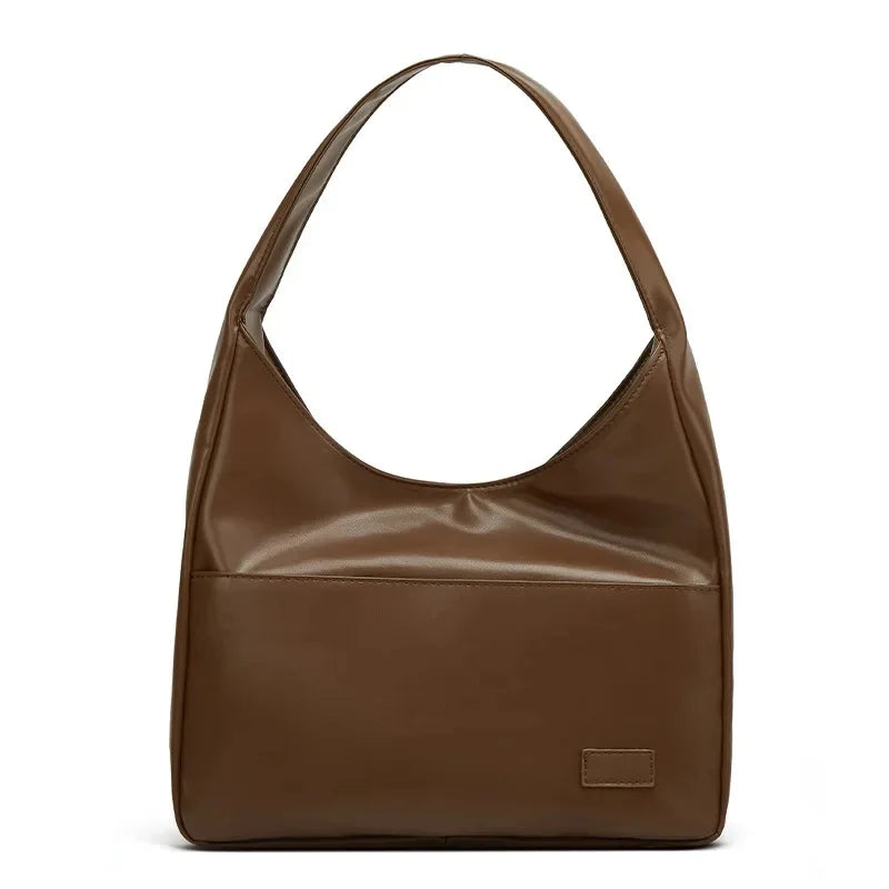 Große, koreanische Umhängetasche, ideal für Pendler, schlichte, modische Retro-Tasche mit weichem Polyesterfutter