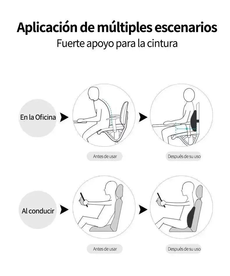 Memory Foam Lumbar Back Cushion – Ergonomic Support Pillow for Car, Office &amp; Gaming Chairs