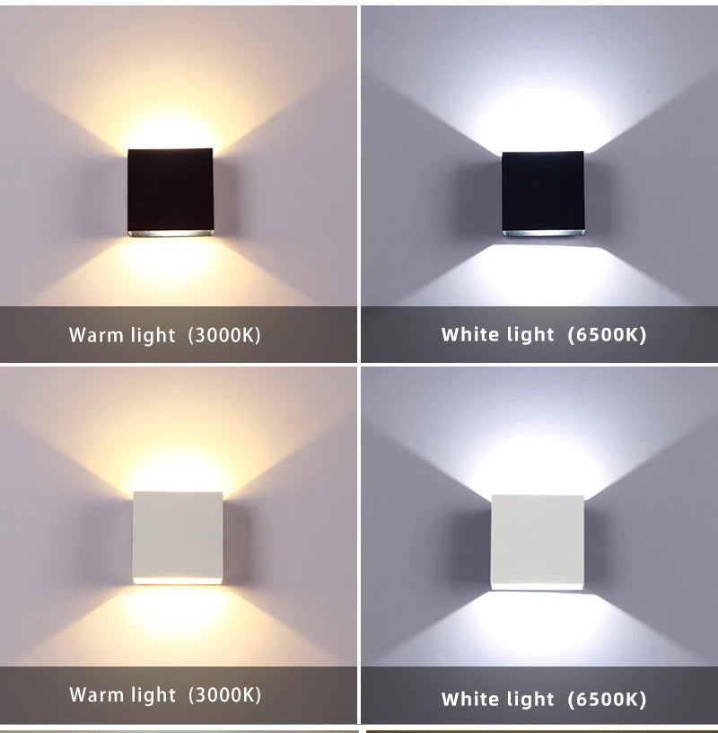 Black LED Wall Light For Indoor and Outdoor Use