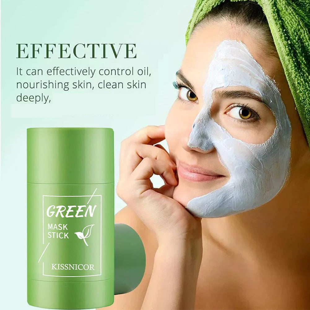 Face Clean Mask Green Tea Cleansing Stick Mask Shrink pores Deep Blackhead Remover facial Cleansing Moisturizing Mask