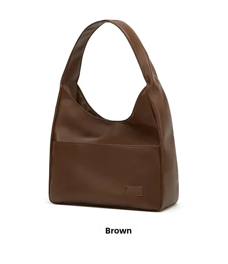 Große, koreanische Umhängetasche, ideal für Pendler, schlichte, modische Retro-Tasche mit weichem Polyesterfutter