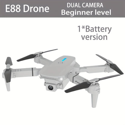 E88 Dual Camera Drone, Optical Flow Hovering, 480P Photography, Foldable, Compact and Portable, Ideal Gift for Beginners, Perfect Birthday or Christmas Present
