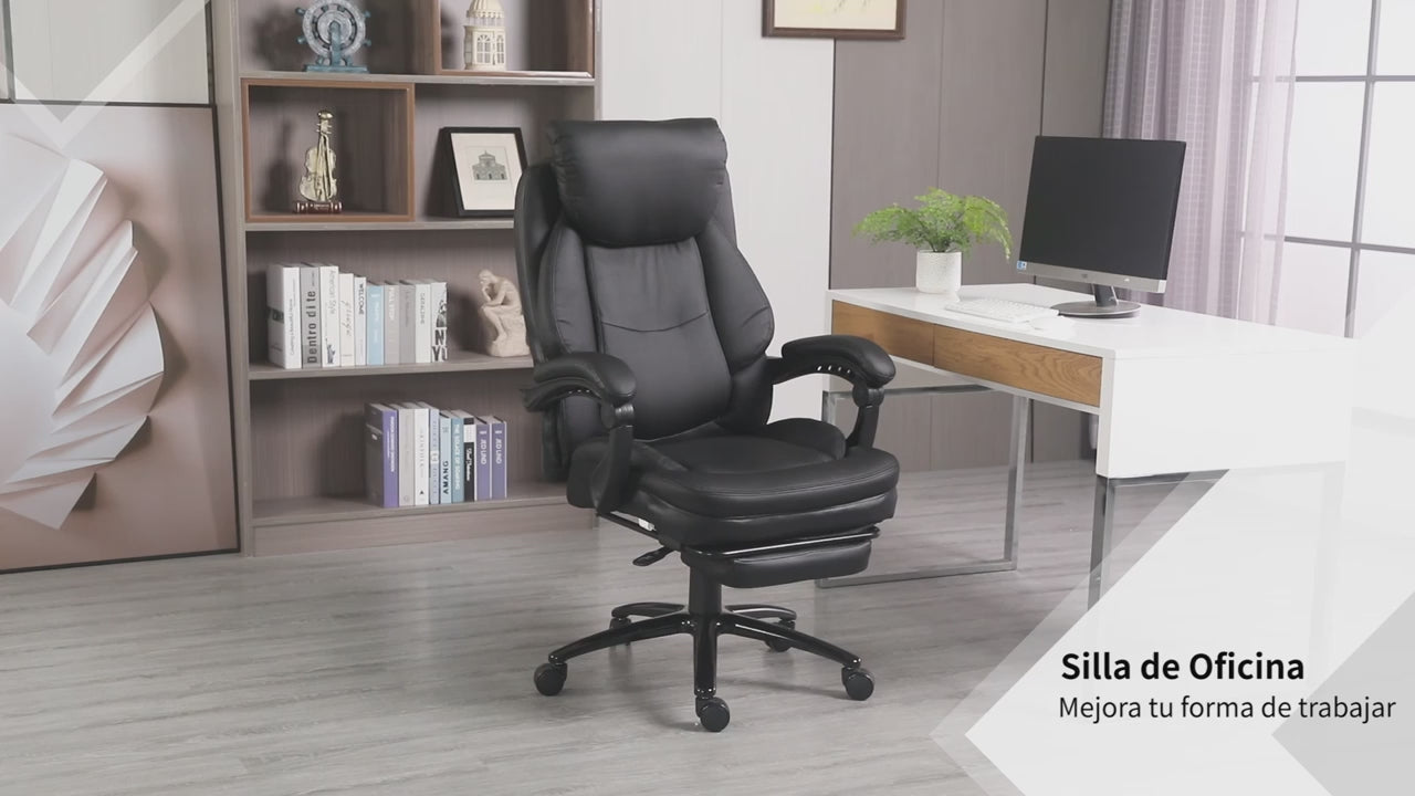 Vinsetto Ergonomic Office Chair – Adjustable Height, Reclining Backrest &amp; Footrest
